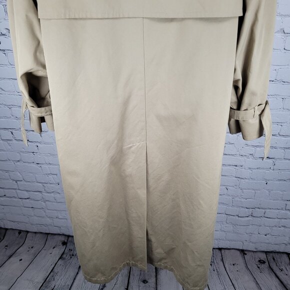 VTG London Fog Maincoats Tan Removable Liner Double Breast Trench Coat Size 14P - Picture 15 of 16